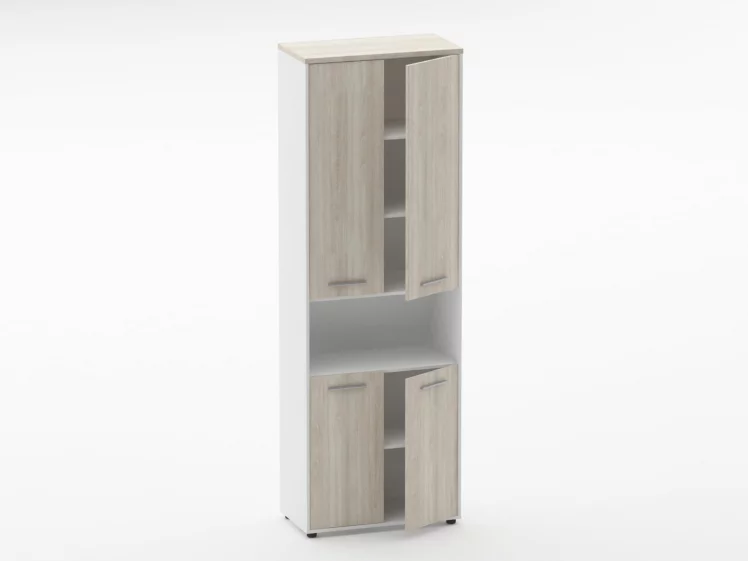 Шкаф 5 широкий закрытый, с нишей Deka 10.23.151 Дуб Сантана светлый/Белый_1