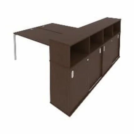 Рабочая станция с опорным шкафом-купе Metal System Б.РС-СШК-4.5 Венге/Серый_0