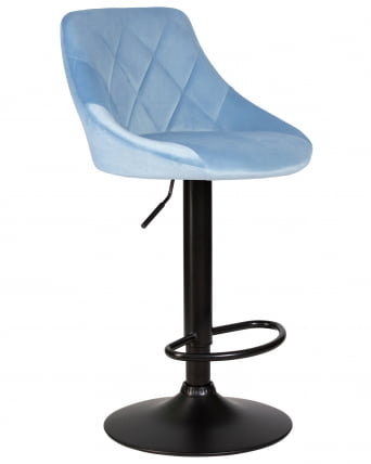 Стул барный DOBRIN LOGAN BLACK Ппудрово-голубой велюр MJ9-74_1