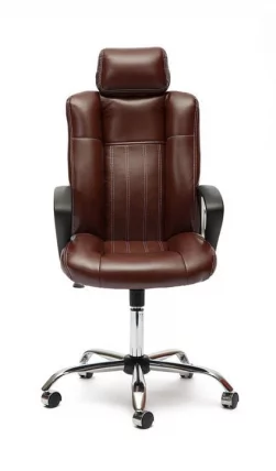 Кресло руководителя Oxford хром коричневый 2 TONE_1
