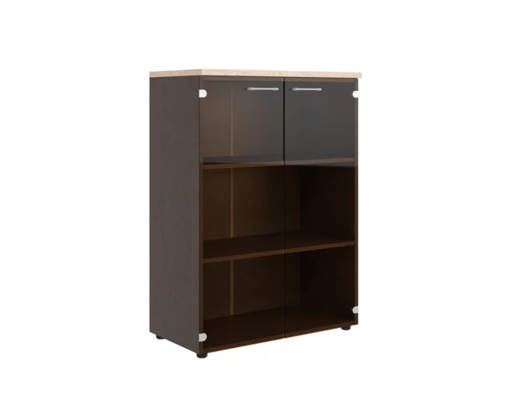 Шкаф со стеклянными дверьми и топом XMC 85.2 Бук Тиара/Рено_0