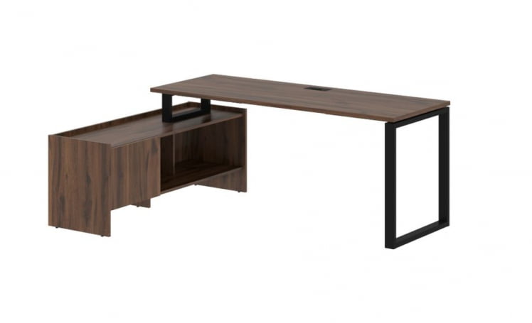 Стол с тумбой EDIS EQCT 19614 Дуб Денвер темный Черный_0