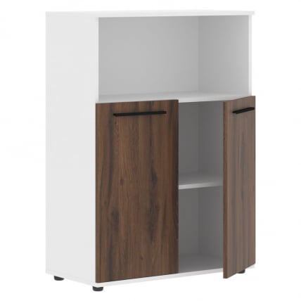 Шкаф с глухими малыми дверьми EDIS EMCS 85.3 Дуб Денвер темный Черный Белый_0