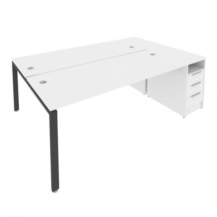 Рабочая станция с опорной тумбой Metal SystemБ.РС-СТП-2.5 Белый/Антрацит_0