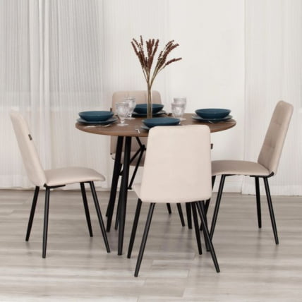 Стул обеденный Asti TREND, флок , бежевый/черный, 7, 47х54х86 см_15