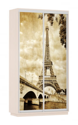 Шкаф-купе двухдверный Экспресс Дуо 1200х2400h Париж/Дуб молочный_0