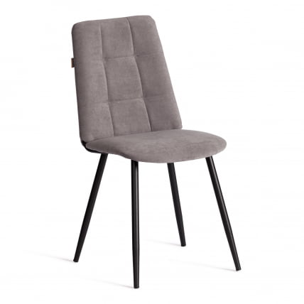 Стул обеденный Asti TREND, велюр, серый/черный, 29, 47х54х86 см_0