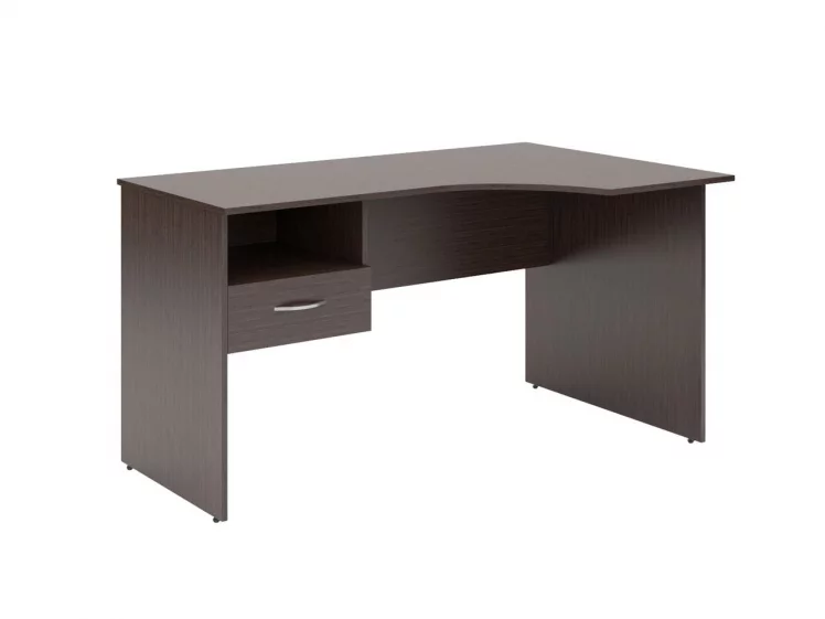 Стол письменный правый SET140-1 R c подвесной тумбой Легно Темный_0