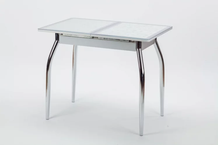 Стол обеденный Аспен КЗ(6195) серый,завитки серебро_0