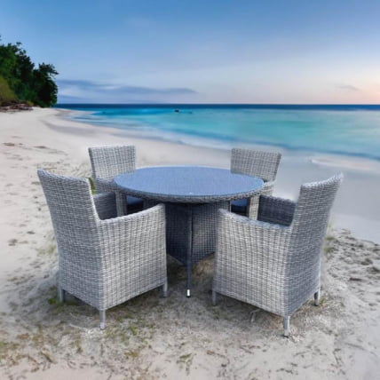 Комплект плетеной мебели AM-395C/T395 Grey 4Pcs_0