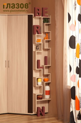 Гостиная композиция 6 Berlin Ясень Шимо светлый/Шоколад Глянец_2