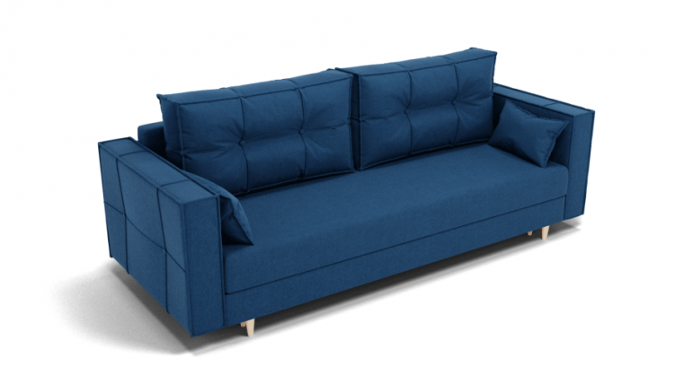 Диван Консул-1 ППУ (ЗР) Цвет фасада: Синий; Тип: Прямой; Материал фасада: Металл/Велюр_0