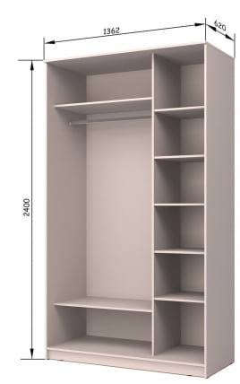 Шкаф-купе Хит-24-14-77 Париж Ясень шимо темный_1