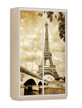 Шкаф-купе двухдверный Экспресс Хит Париж/Ясень шимо светлый_0