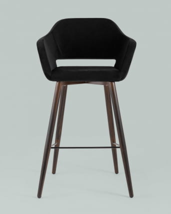Стул барный Саймон Б велюр Черный_2