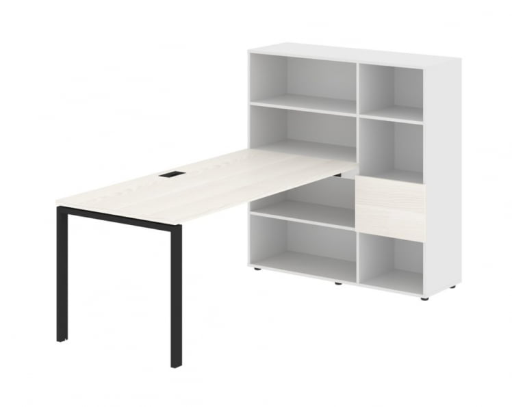 Рабочая станция EDIS EURST 1217 Ясень Траун Черный Белый_0