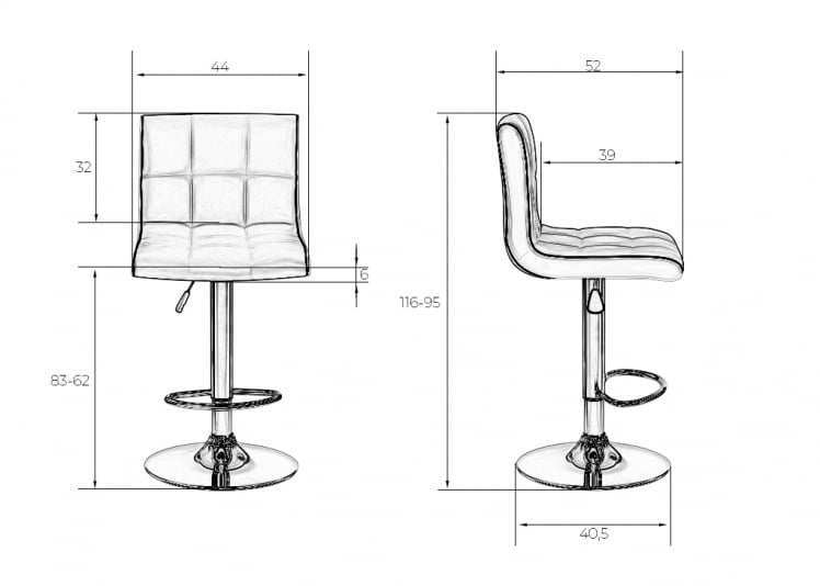 Стул барный DOBRIN CANDY (серый велюр (MJ9-75))_8