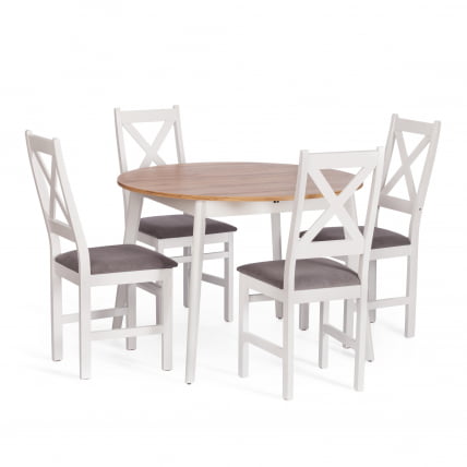 Стул CROSSMAN (комплект) NEW, Многослойный березовый шпон, 41х40х100 см, white/велюр темно-серый_5