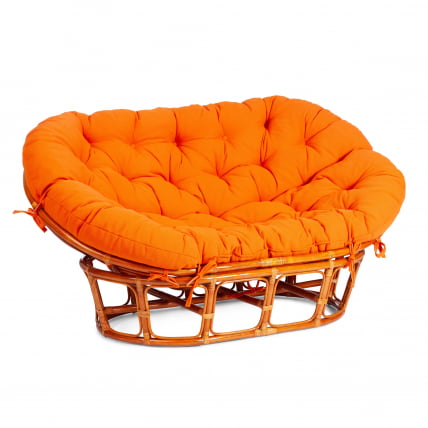 Диван MAMASAN/МАМАСАН 23/02 W /с подушкой/ подушка 182х119 см, 169х102х80 см, Honey (мед), ткань, оранжевый, С 23_0