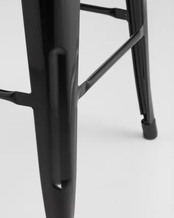 Стул полубарный Tolix Wood со спинкой Черный_8