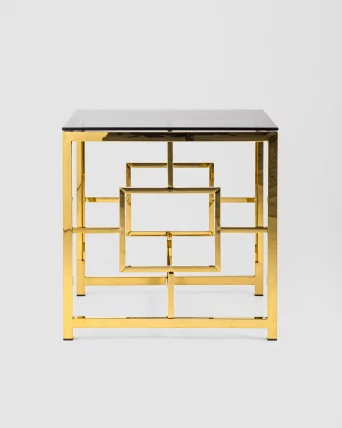 Журнальный столик БРУКЛИН 55x55 Золото стекло smoke_2