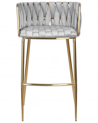 Стул барный DOBRIN EMMA GOLD (светло-серый велюр (135-37))_5
