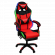 Кресло 1209 KINGQUEEN, цвет черный/красный с подсветкой, 1209-black-red-mass-led_1032402