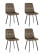 Комплект из четырех стульев Chilly велюр коричневый ножки металл черные_1184555