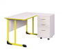 Стол учителя с тумбой 1350х650 с антивандальной полиуретановой кромкой Желтый/Серый_3680894