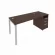 Рабочая станция с опорной тумбой Metal System Б.РС-СТП -1.3 Венге/Серый_239419